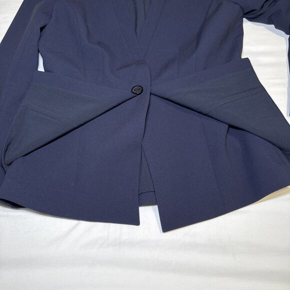 Antonio Melani Womens 8 Navy Blue 1 Button Layered Business Career Blazer EUC - Picture 11 of 15
